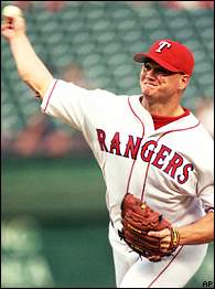 Texas Rangers' Rick Helling throws against the Baltimore Orioles in the third inning, Tuesday, Sept. 12, 2000, in Arlington, Texas. The Rangers beat the Orioles 9-1 in the first game of a doubleheader.